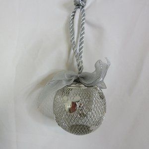 Disney Ornament Mickey Mouse Silver Metal Wire Mesh Christmas Holiday Vintage